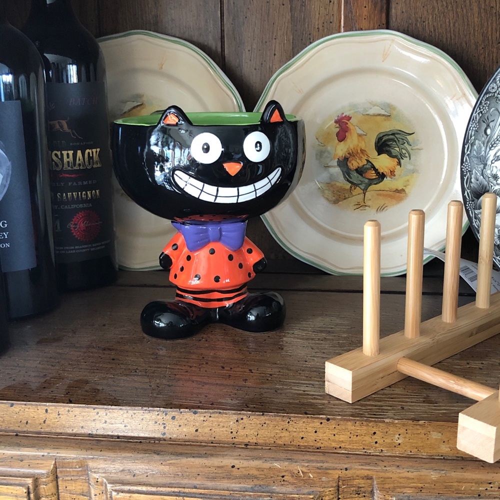 Halloween Black Cat Candy Bowl Dish Beer Mug - Picture 2 of 16